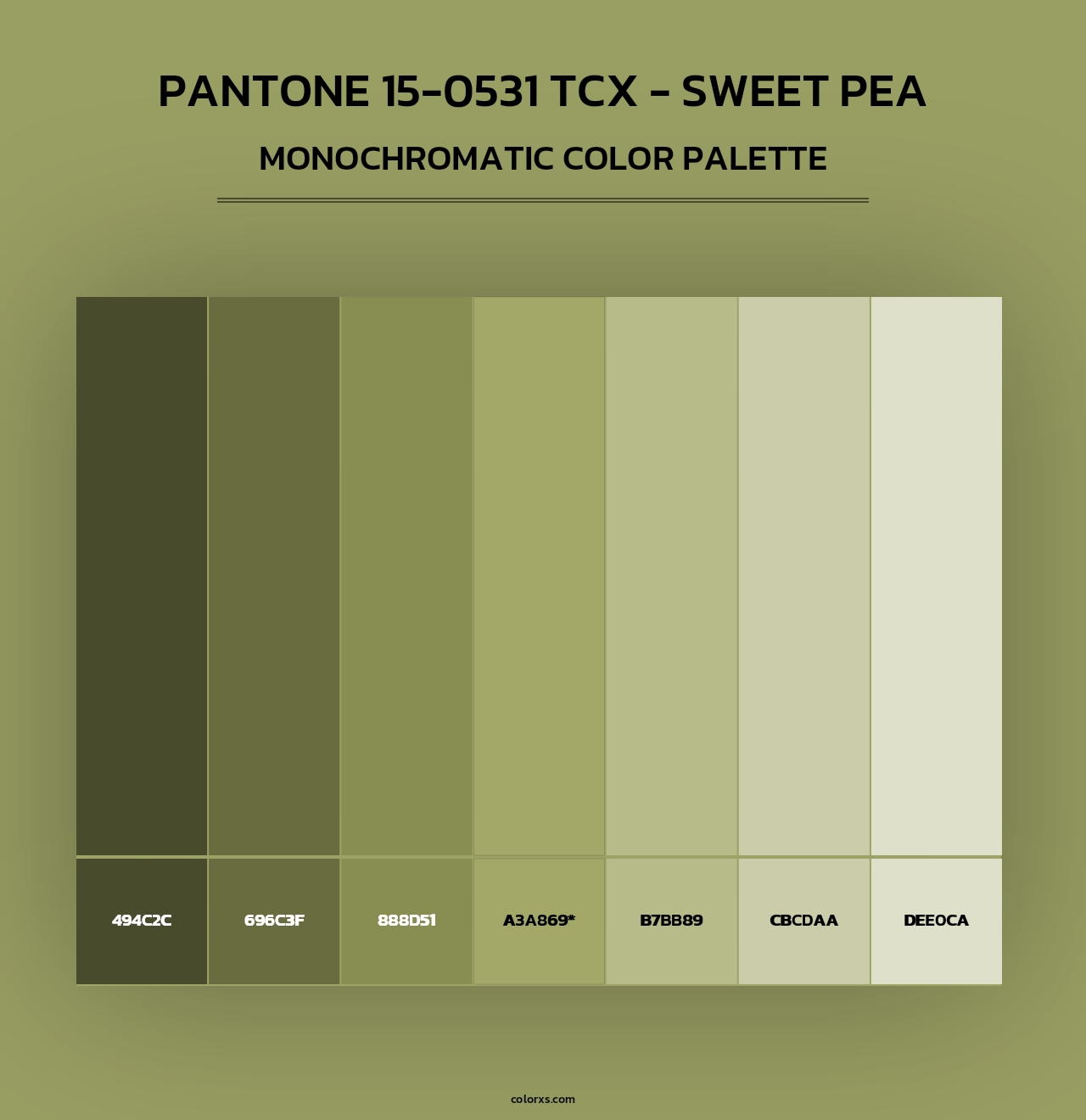 PANTONE 15-0531 TCX - Sweet Pea - Monochromatic Color Palette