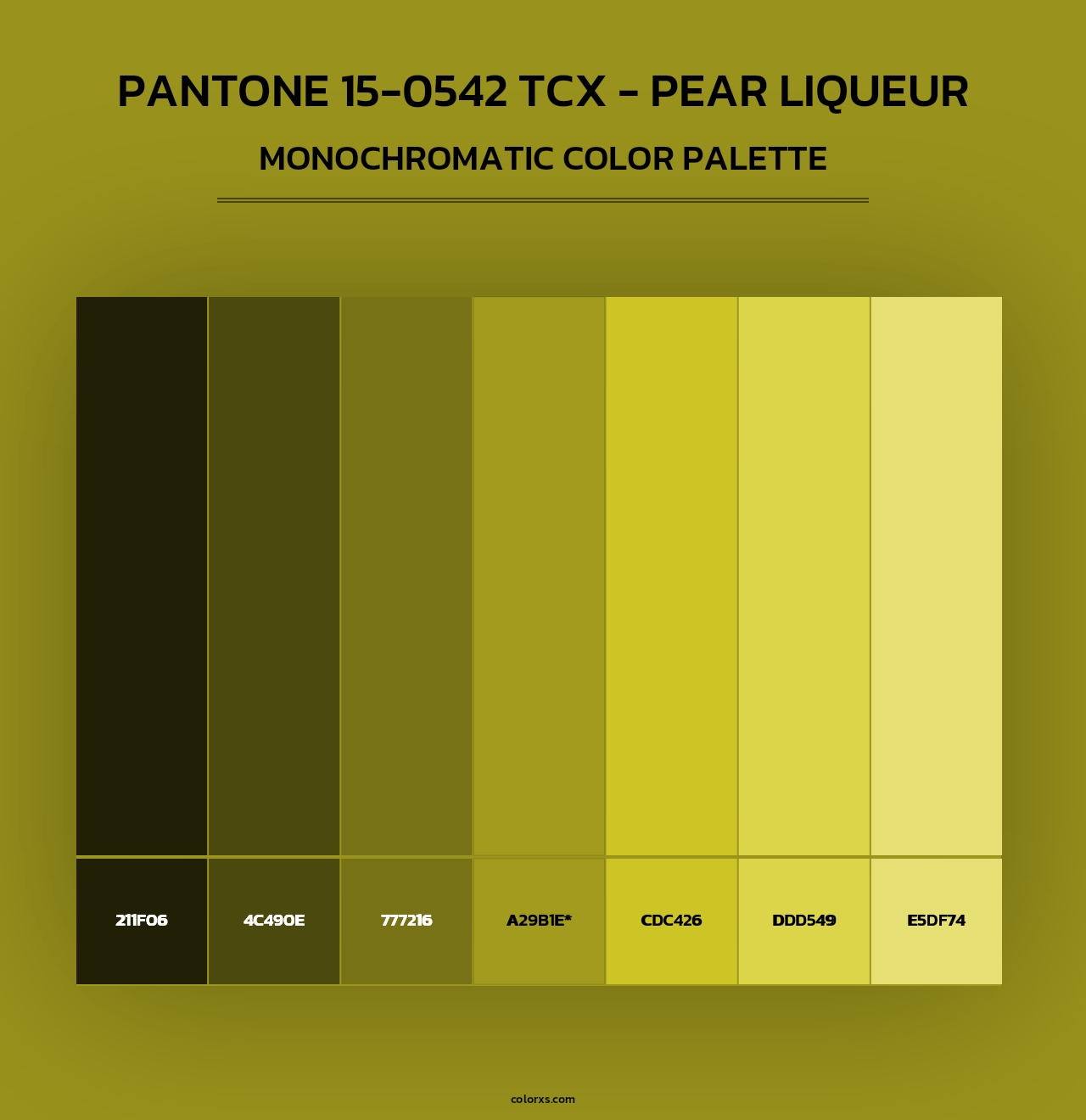 PANTONE 15-0542 TCX - Pear Liqueur - Monochromatic Color Palette