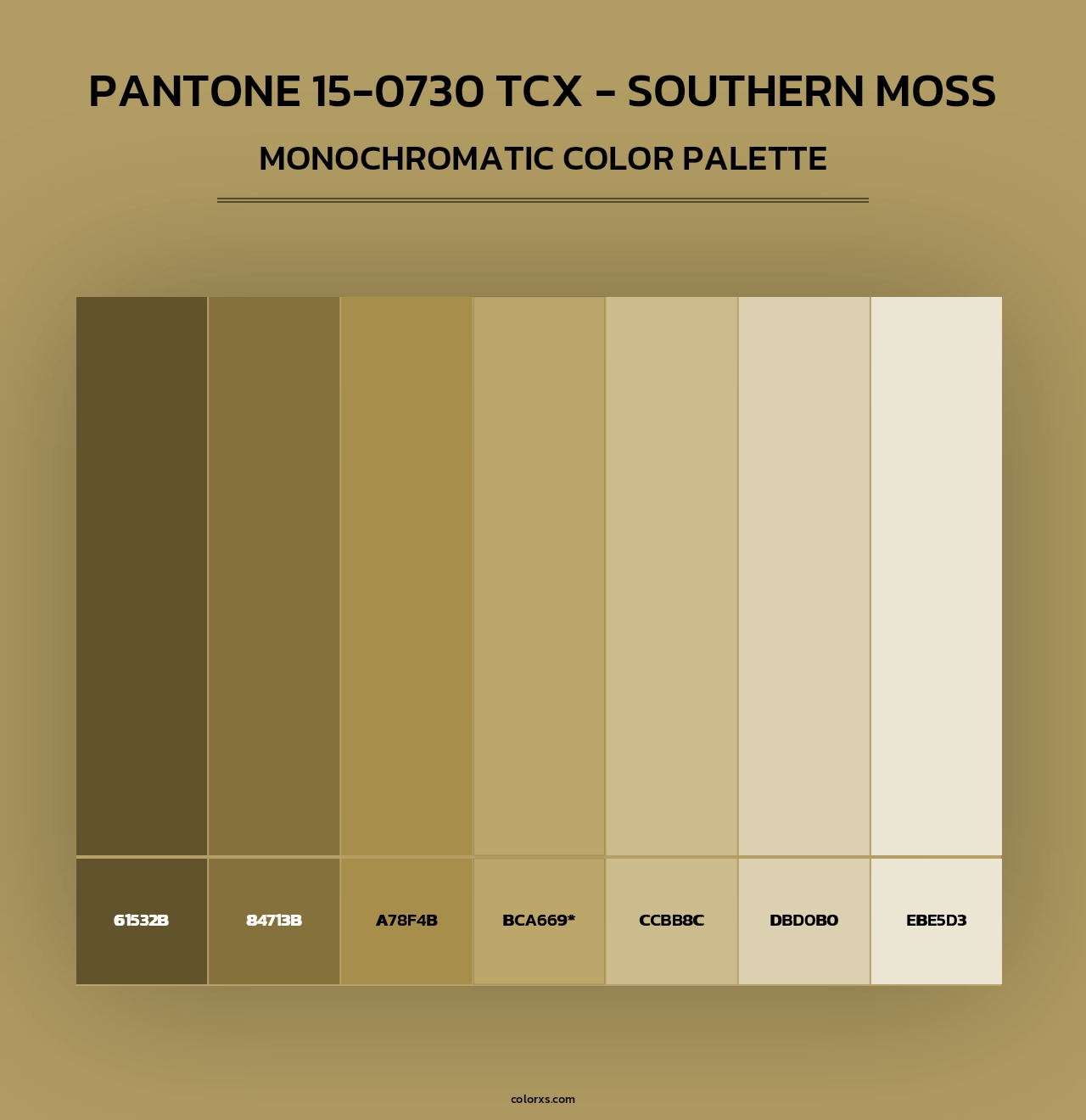 PANTONE 15-0730 TCX - Southern Moss - Monochromatic Color Palette