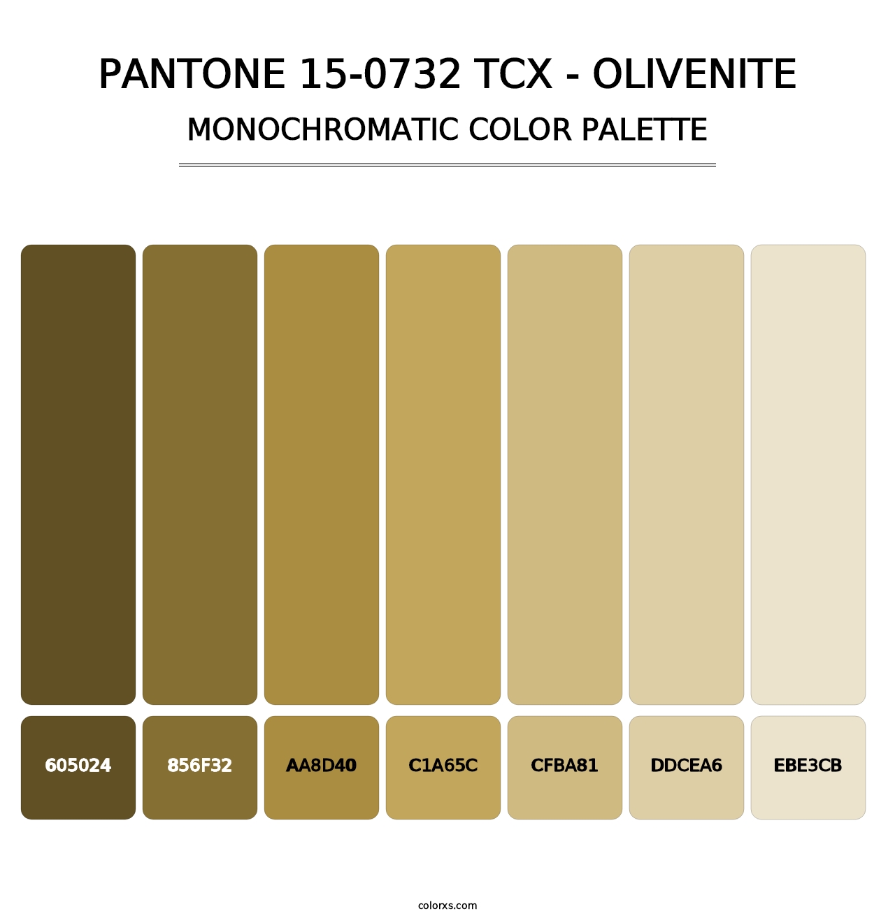PANTONE 15-0732 TCX - Olivenite - Monochromatic Color Palette