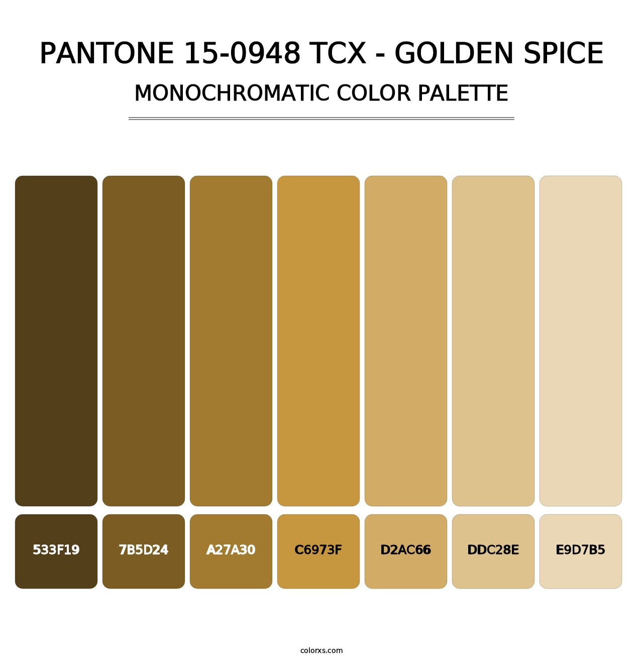 PANTONE 15-0948 TCX - Golden Spice - Monochromatic Color Palette