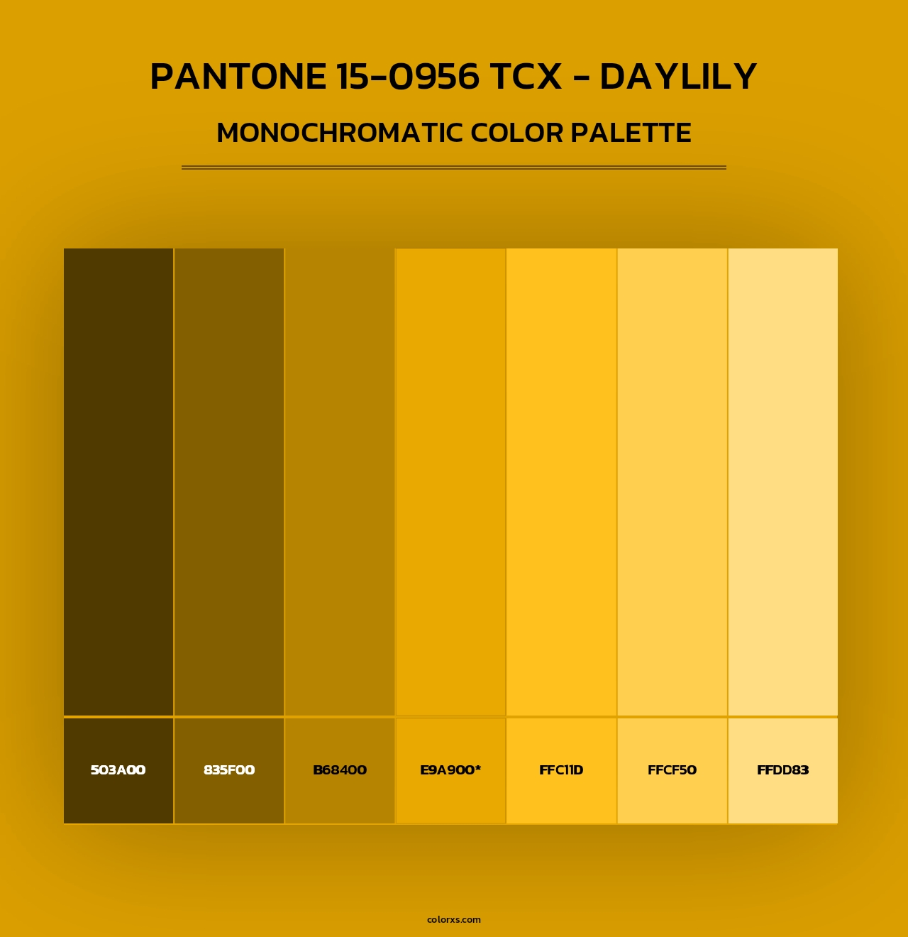 Pantone 15-0956 TCX - Daylily - Monochromatic Color Palette
