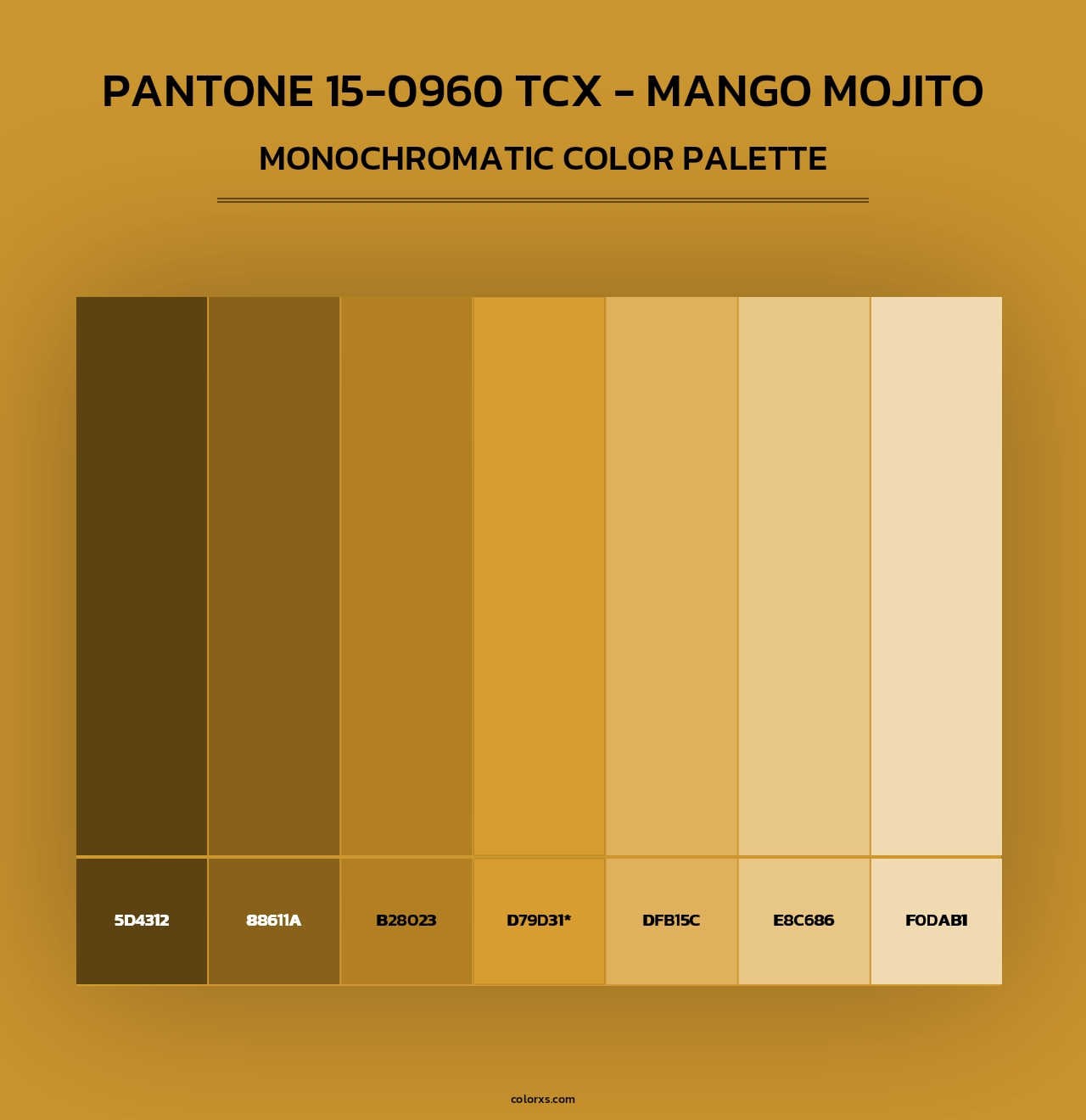 Pantone 15-0960 TCX - Mango Mojito - Monochromatic Color Palette