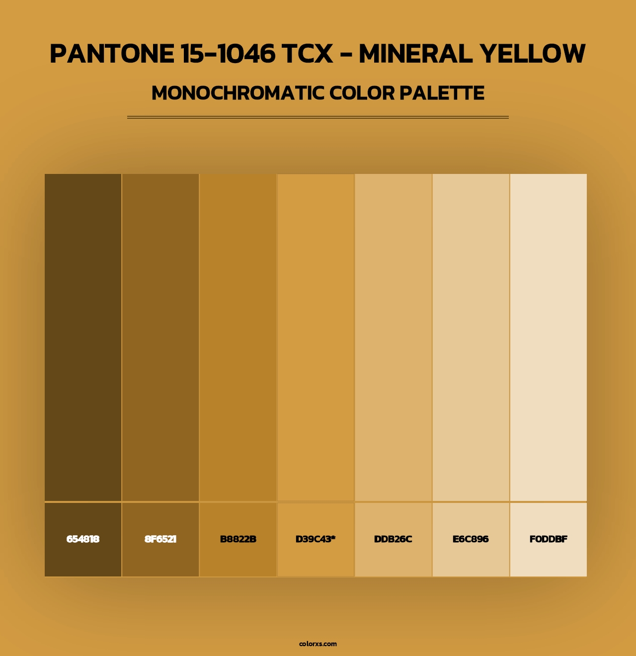 PANTONE 15-1046 TCX - Mineral Yellow - Monochromatic Color Palette