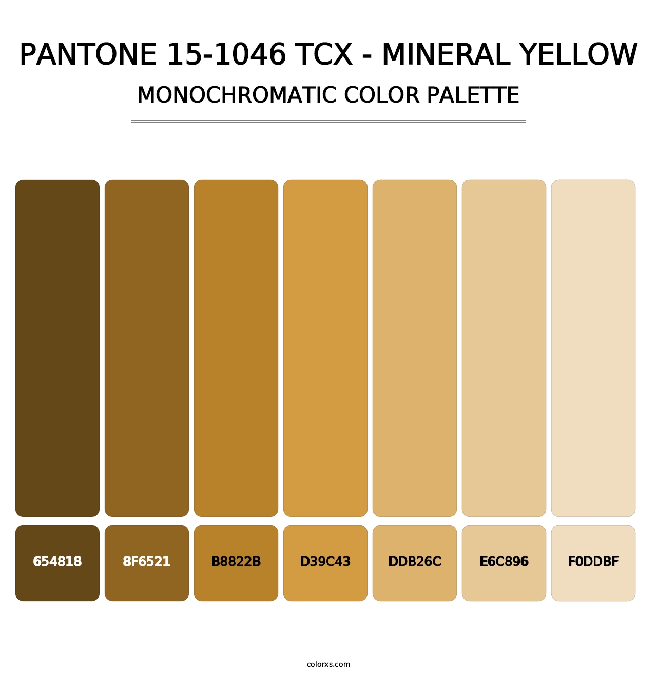 PANTONE 15-1046 TCX - Mineral Yellow - Monochromatic Color Palette