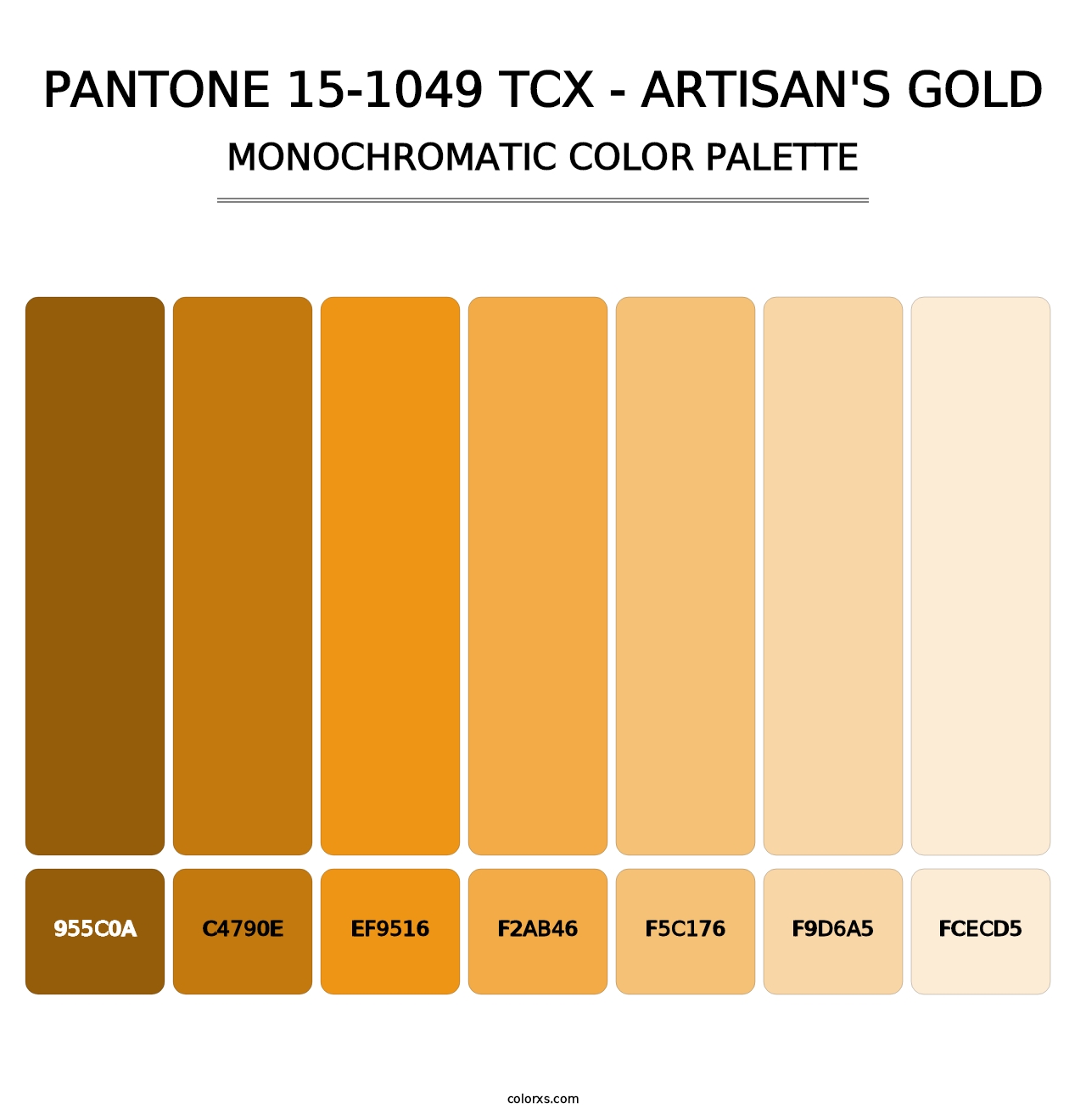 PANTONE 15-1049 TCX - Artisan's Gold - Monochromatic Color Palette
