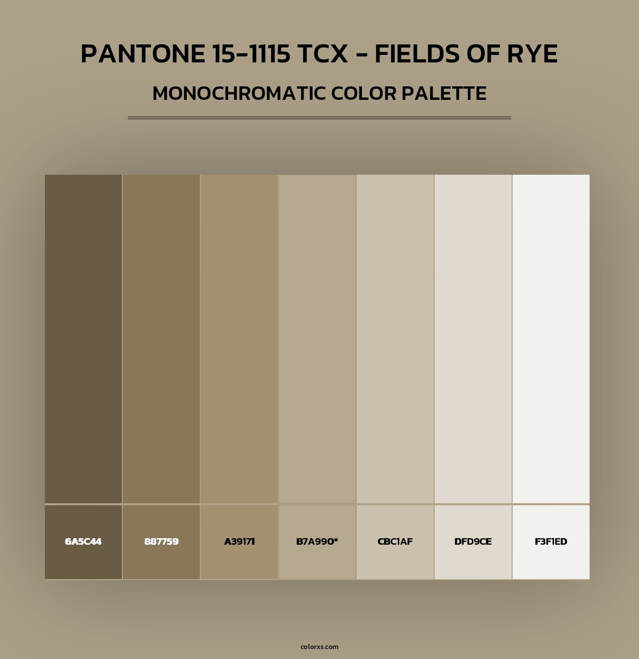 PANTONE 15-1115 TCX - Fields of Rye - Monochromatic Color Palette