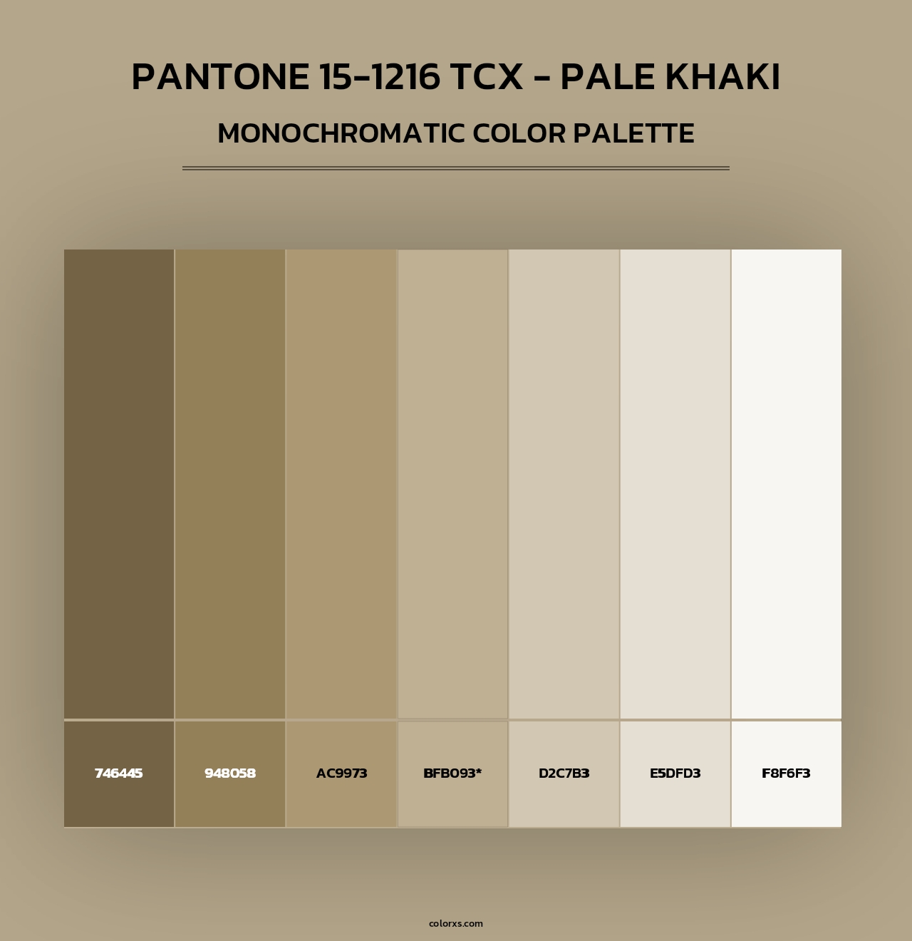 Pantone 15-1216 TCX - Pale Khaki - Monochromatic Color Palette