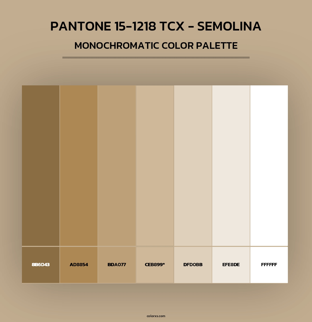 PANTONE 15-1218 TCX - Semolina - Monochromatic Color Palette