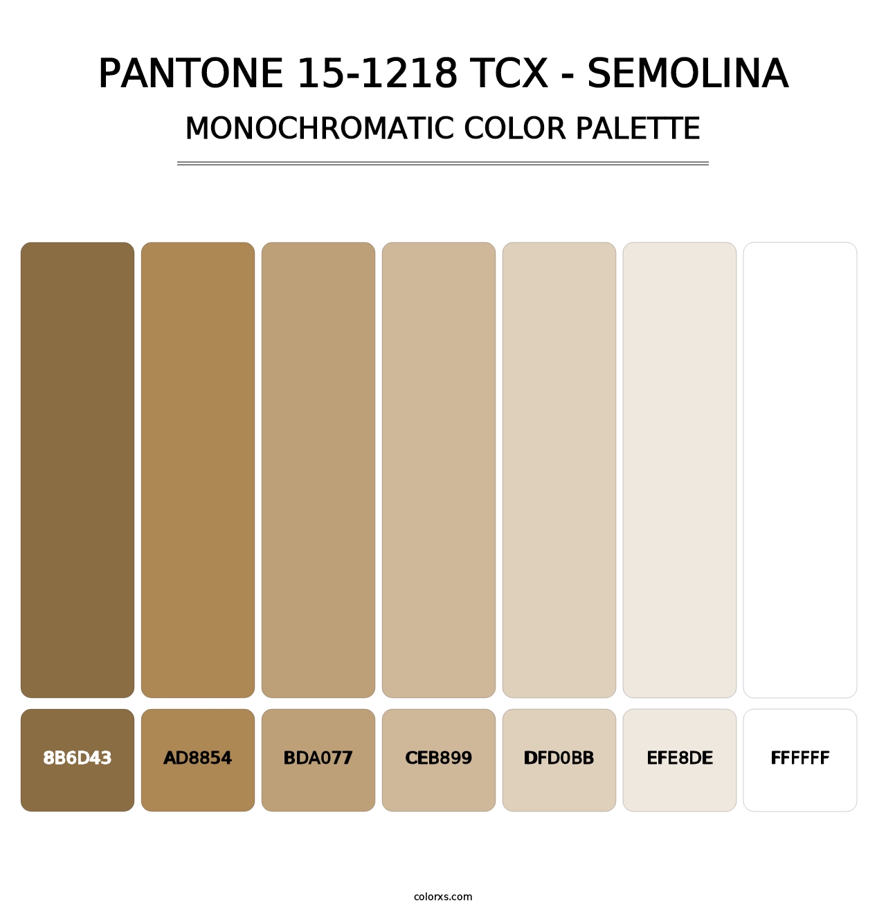 PANTONE 15-1218 TCX - Semolina - Monochromatic Color Palette