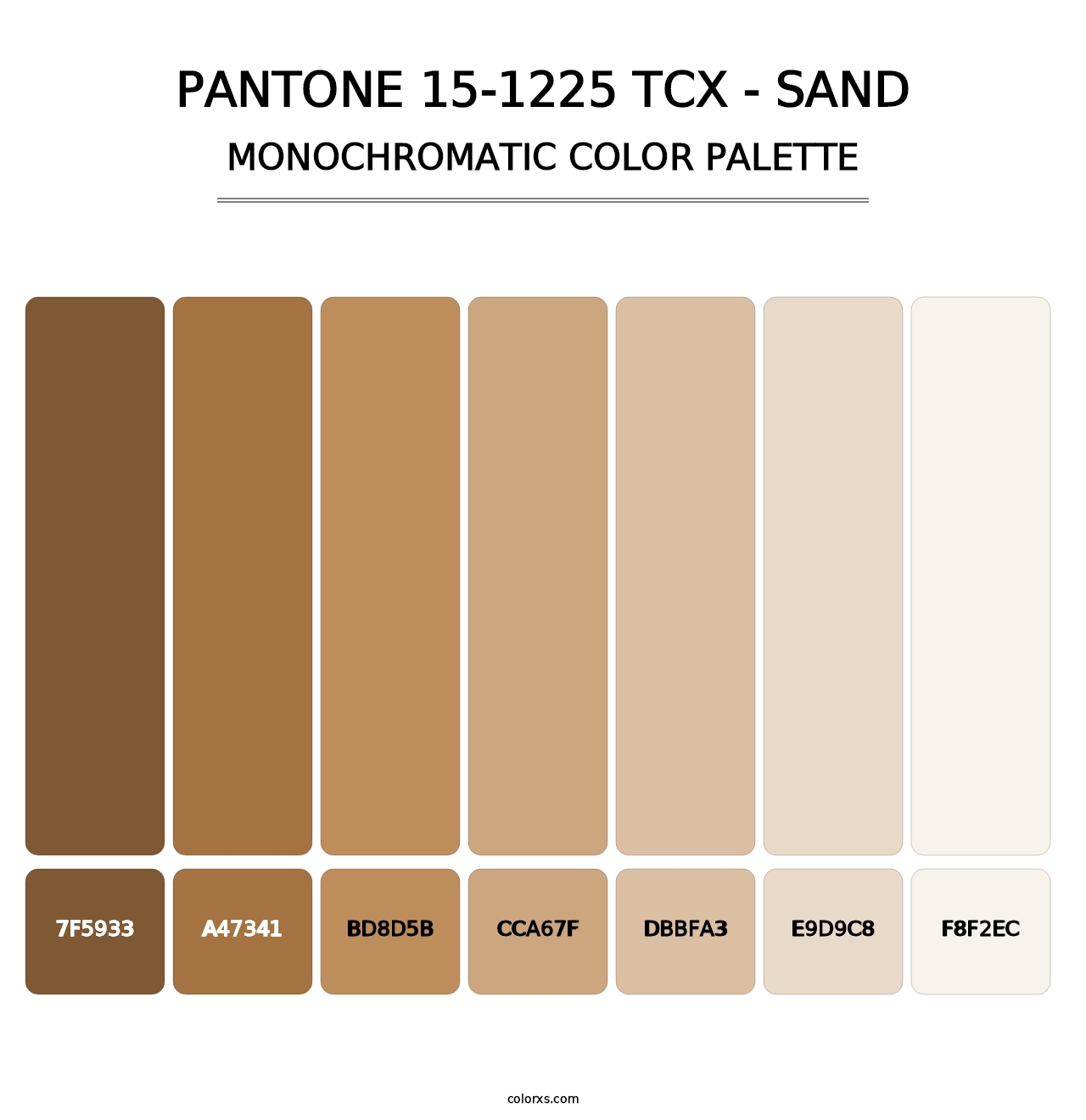 PANTONE 15-1225 TCX - Sand - Monochromatic Color Palette