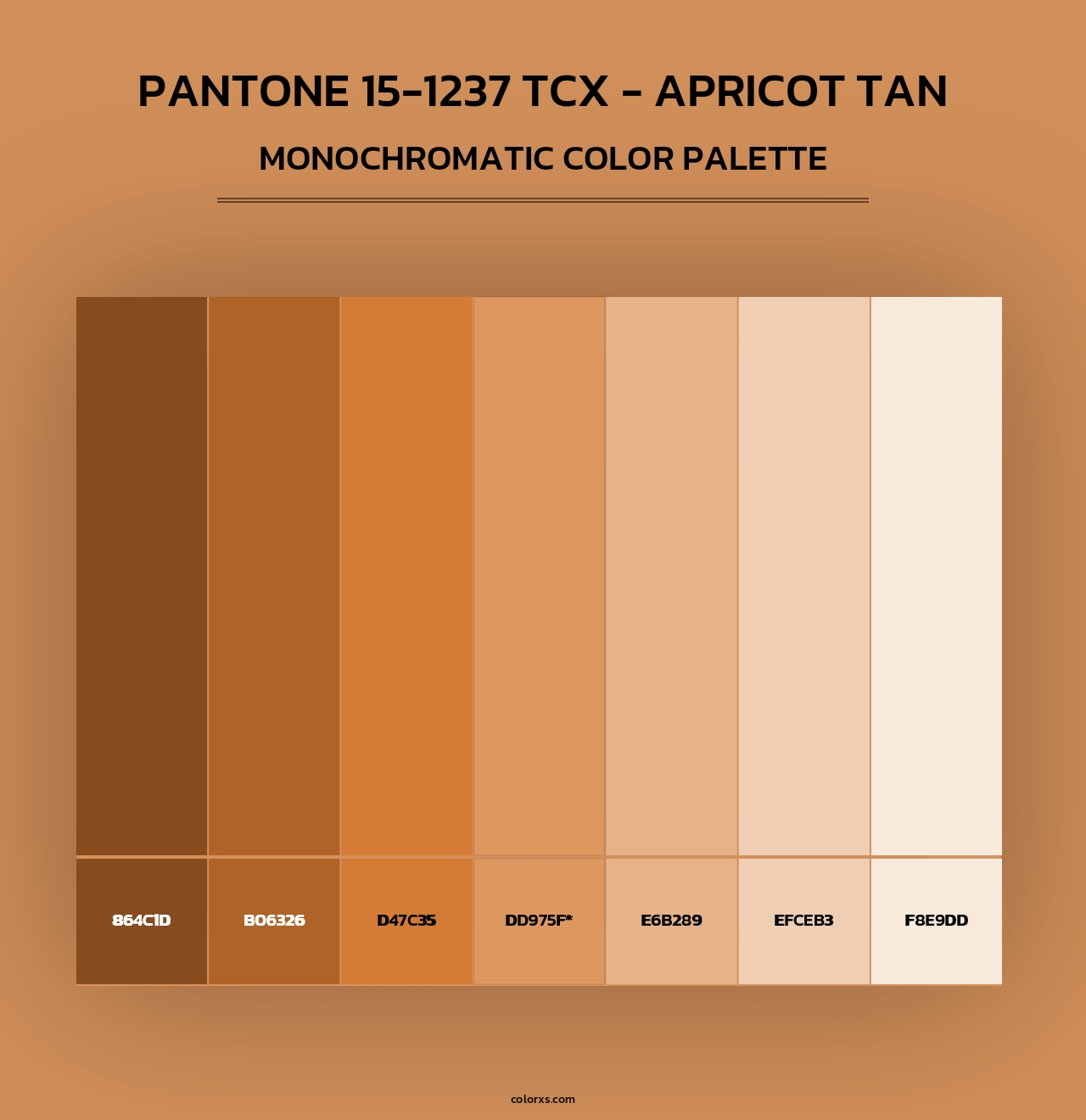 PANTONE 15-1237 TCX - Apricot Tan - Monochromatic Color Palette
