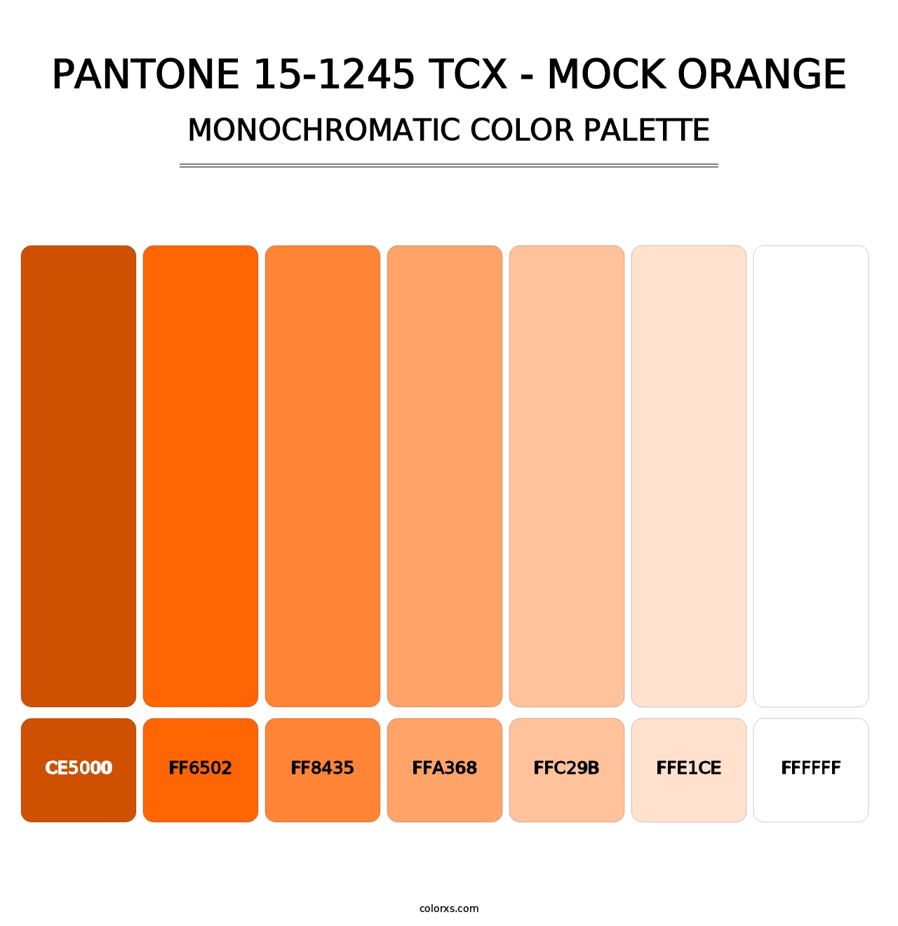 PANTONE 15-1245 TCX - Mock Orange - Monochromatic Color Palette