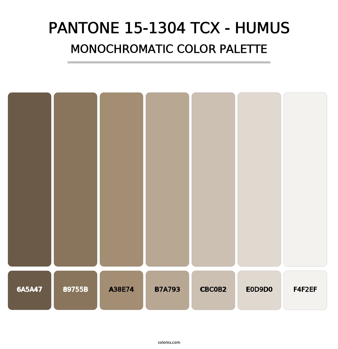 PANTONE 15-1304 TCX - Humus - Monochromatic Color Palette