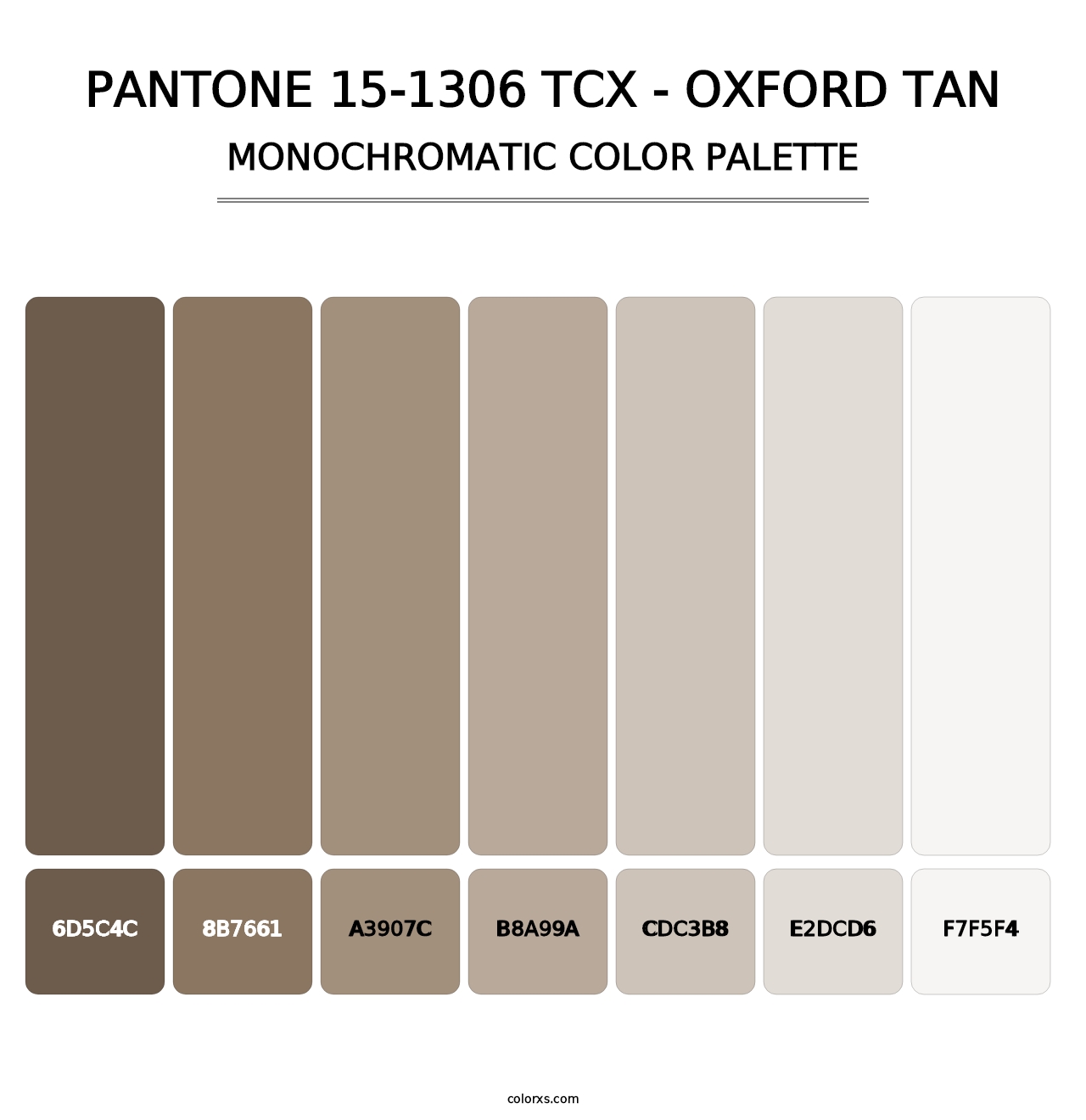 PANTONE 15-1306 TCX - Oxford Tan - Monochromatic Color Palette