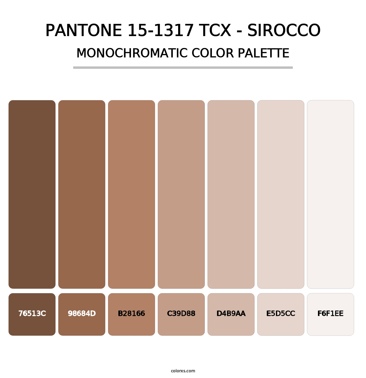 PANTONE 15-1317 TCX - Sirocco - Monochromatic Color Palette