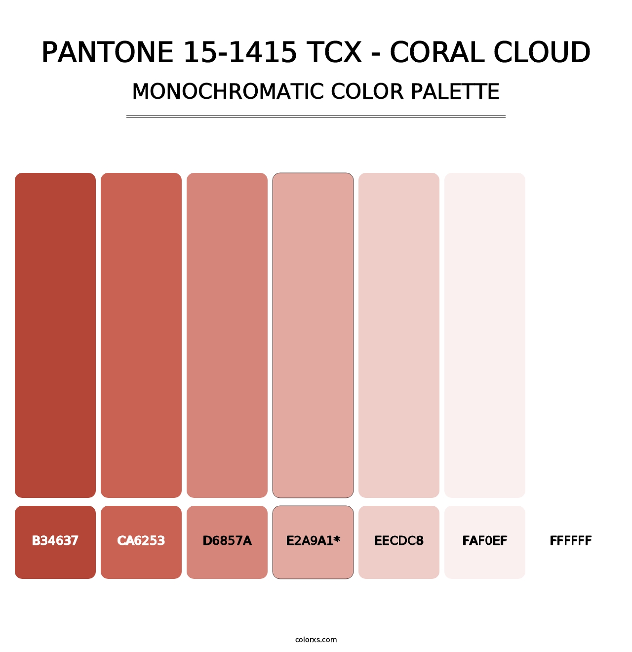 PANTONE 15-1415 TCX - Coral Cloud - Monochromatic Color Palette