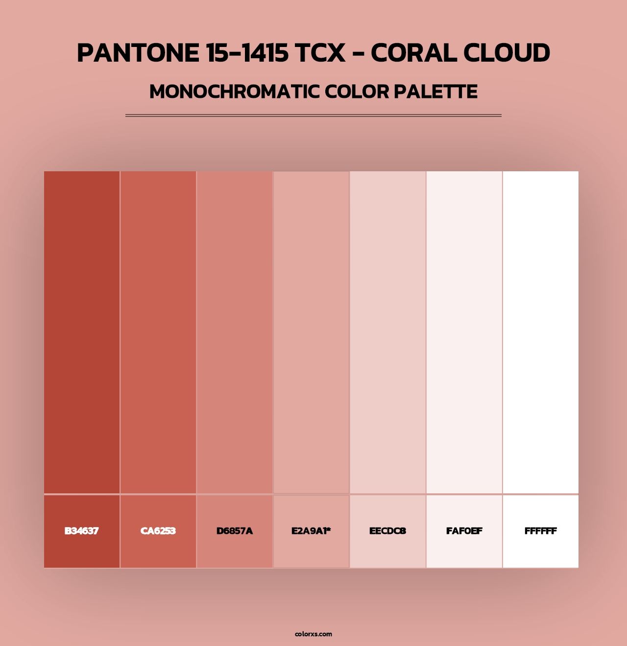 PANTONE 15-1415 TCX - Coral Cloud - Monochromatic Color Palette