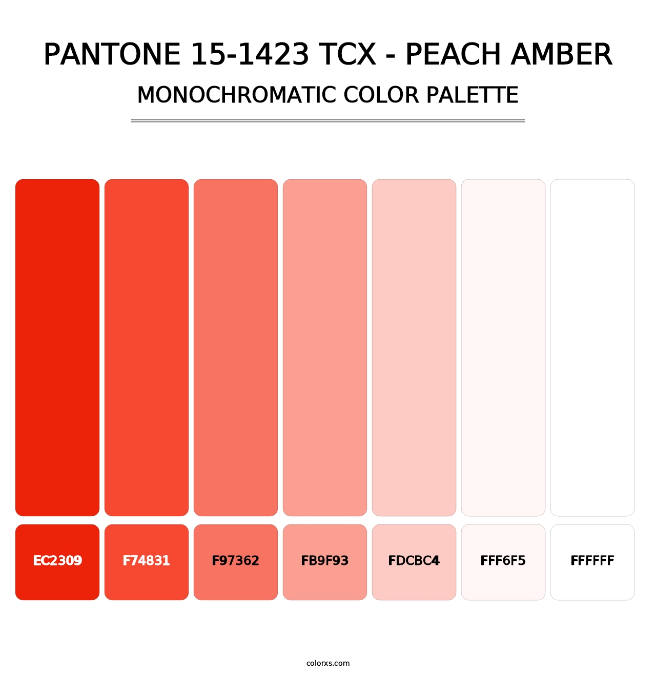 PANTONE 15-1423 TCX - Peach Amber - Monochromatic Color Palette