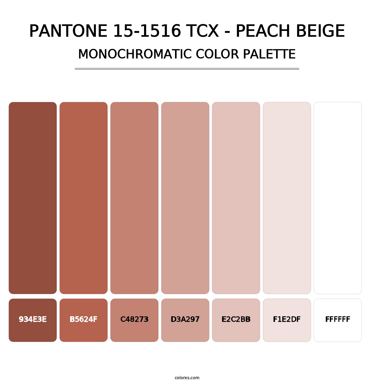 PANTONE 15-1516 TCX - Peach Beige - Monochromatic Color Palette