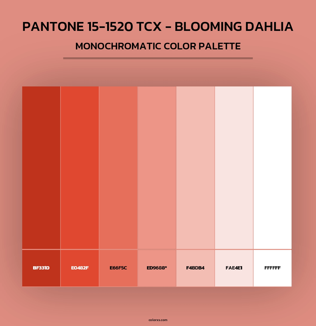 PANTONE 15-1520 TCX - Blooming Dahlia - Monochromatic Color Palette