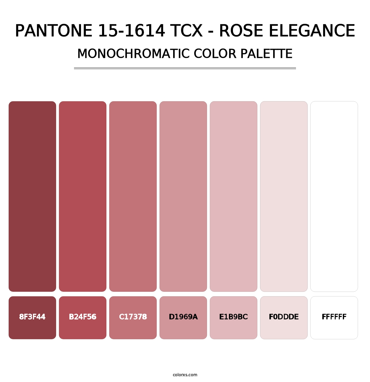 PANTONE 15-1614 TCX - Rose Elegance - Monochromatic Color Palette