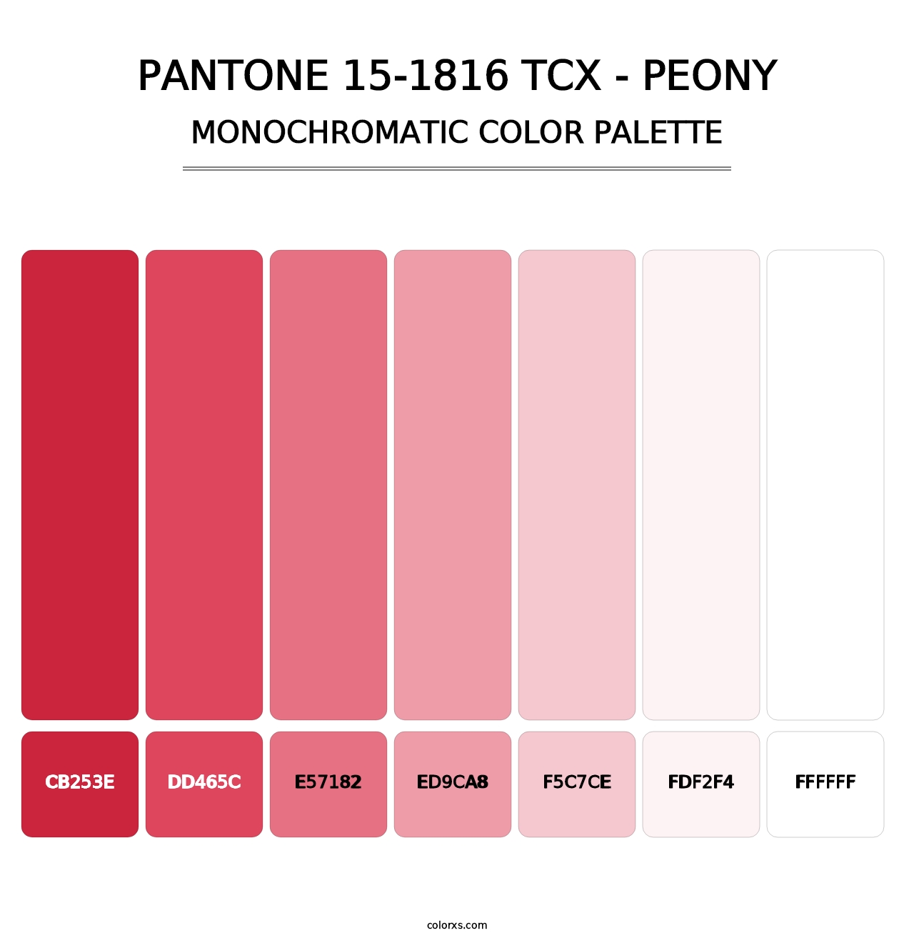 PANTONE 15-1816 TCX - Peony - Monochromatic Color Palette