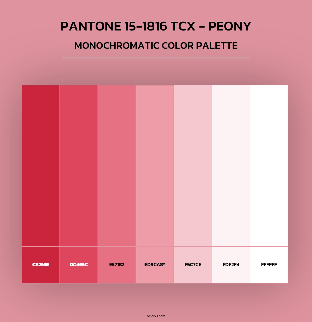 PANTONE 15-1816 TCX - Peony - Monochromatic Color Palette