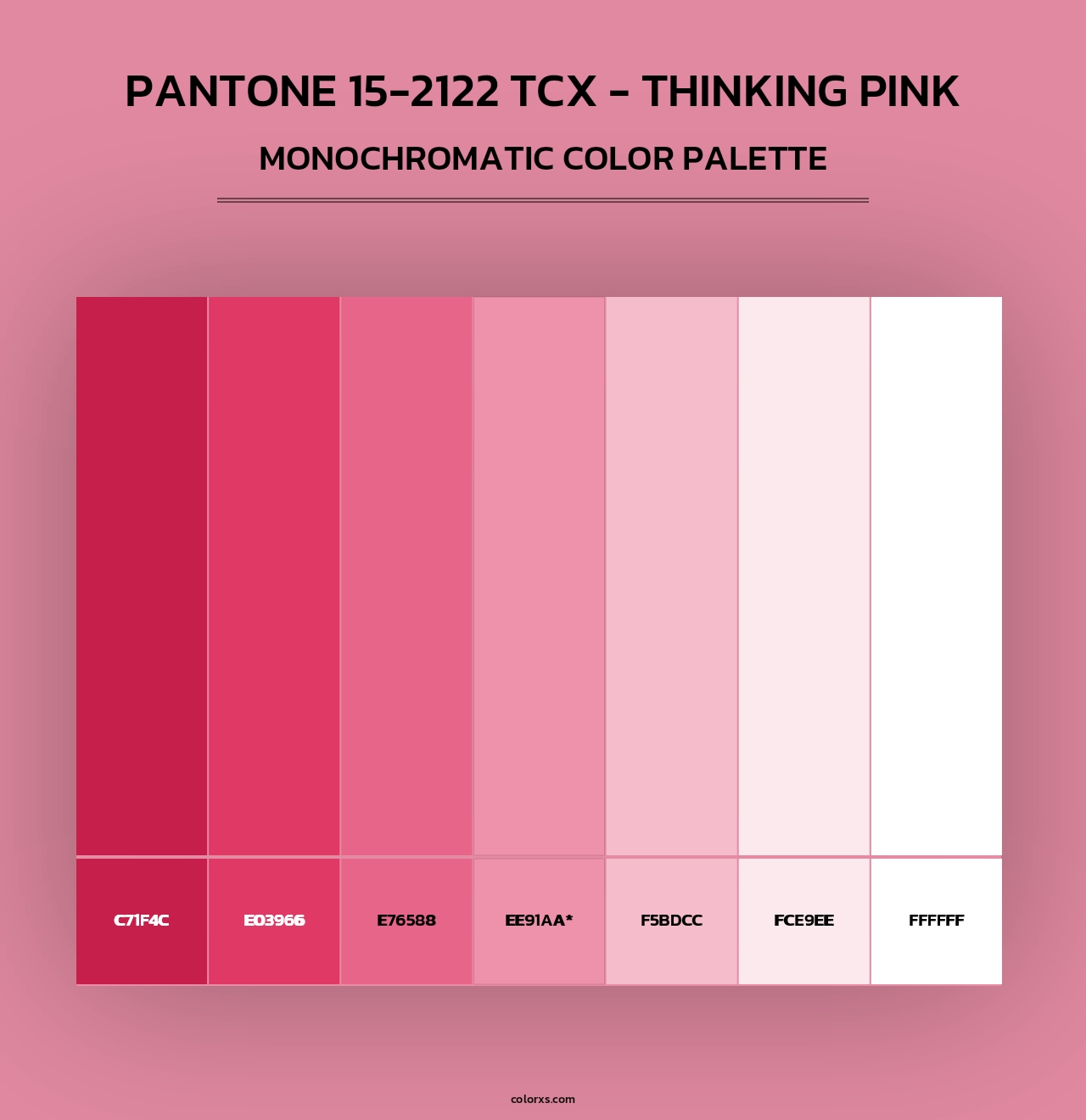 Pantone 15-2122 TCX - Thinking Pink - Monochromatic Color Palette