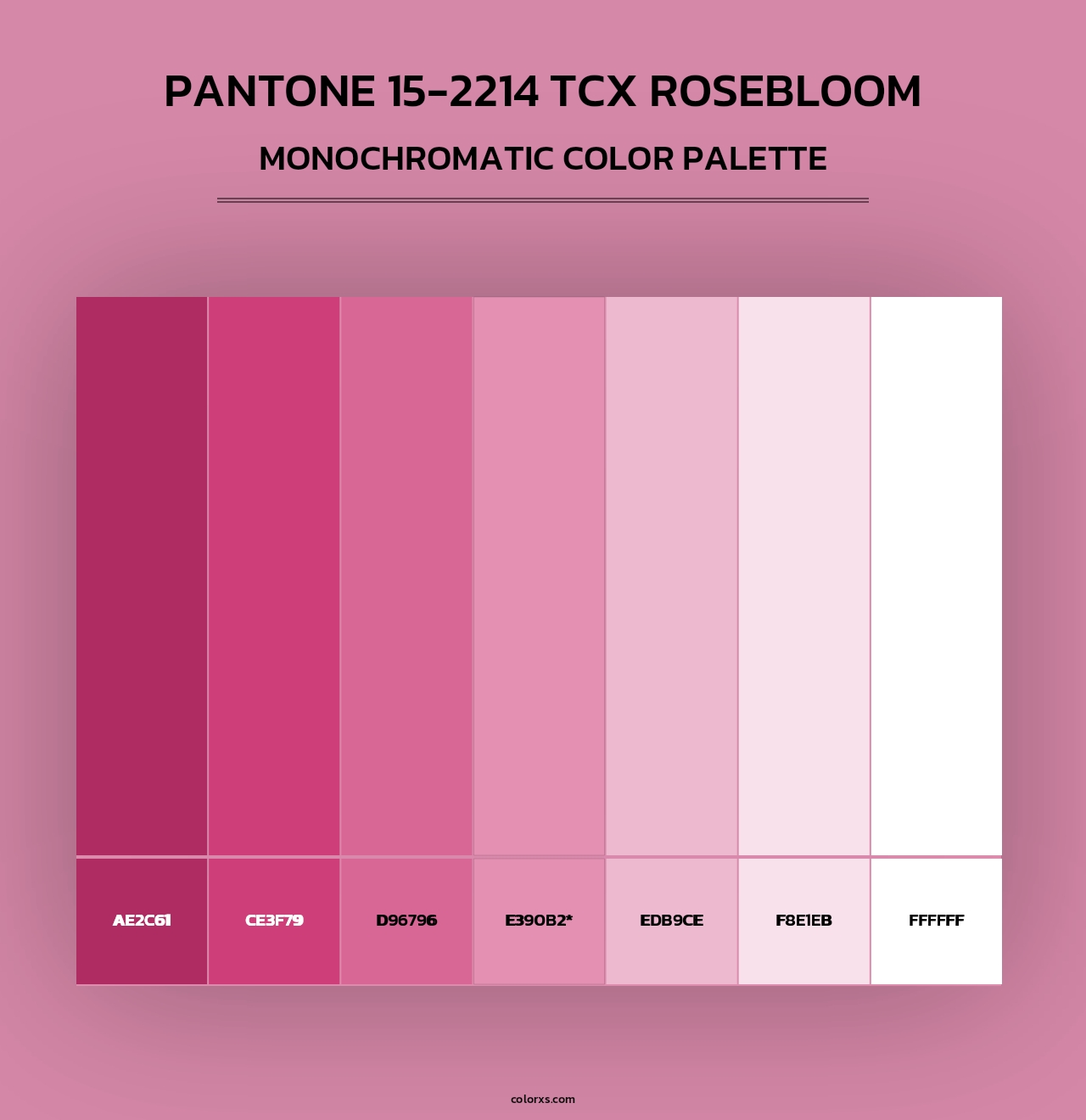 PANTONE 15-2214 TCX Rosebloom - Monochromatic Color Palette