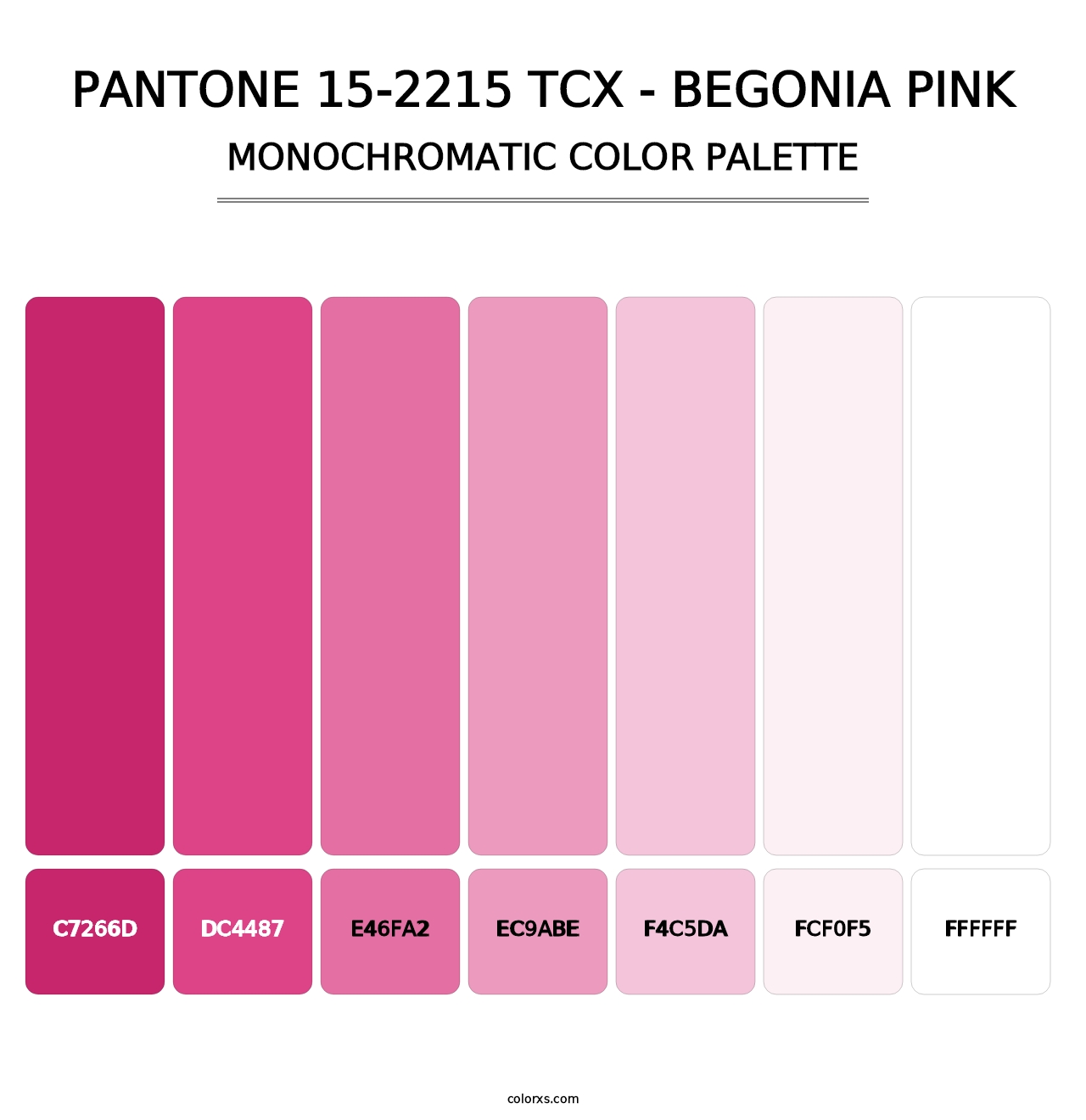 PANTONE 15-2215 TCX - Begonia Pink - Monochromatic Color Palette