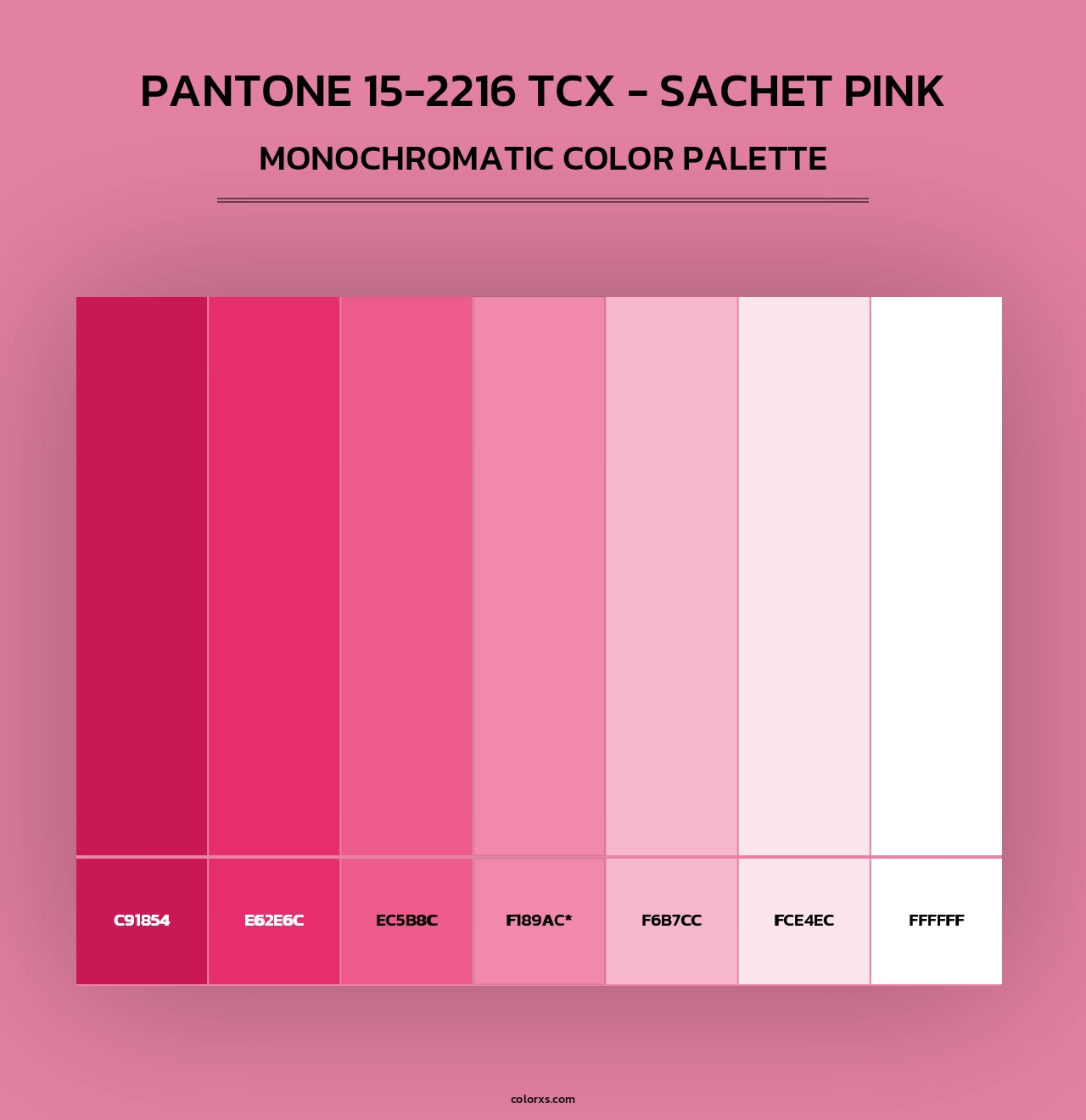 PANTONE 15-2216 TCX - Sachet Pink - Monochromatic Color Palette