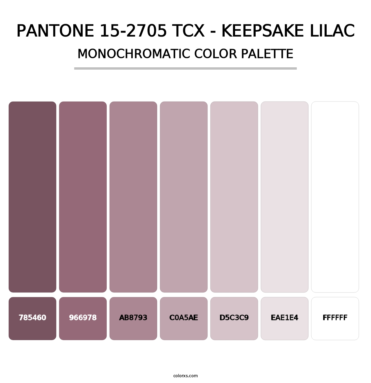 PANTONE 15-2705 TCX - Keepsake Lilac - Monochromatic Color Palette