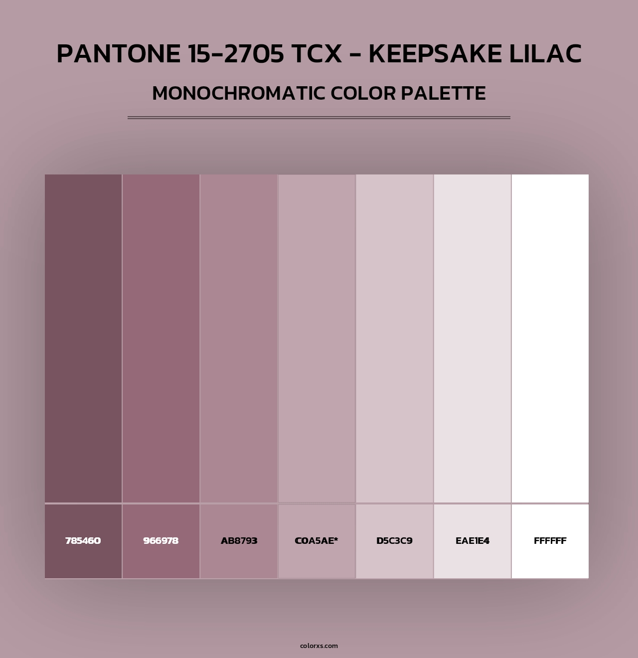 PANTONE 15-2705 TCX - Keepsake Lilac - Monochromatic Color Palette