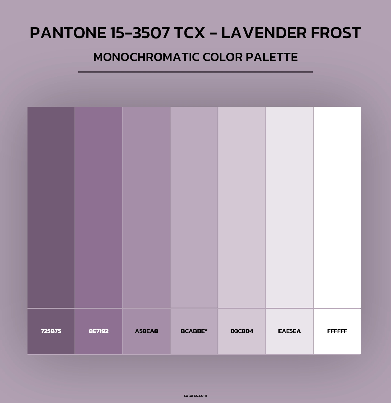 PANTONE 15-3507 TCX - Lavender Frost - Monochromatic Color Palette