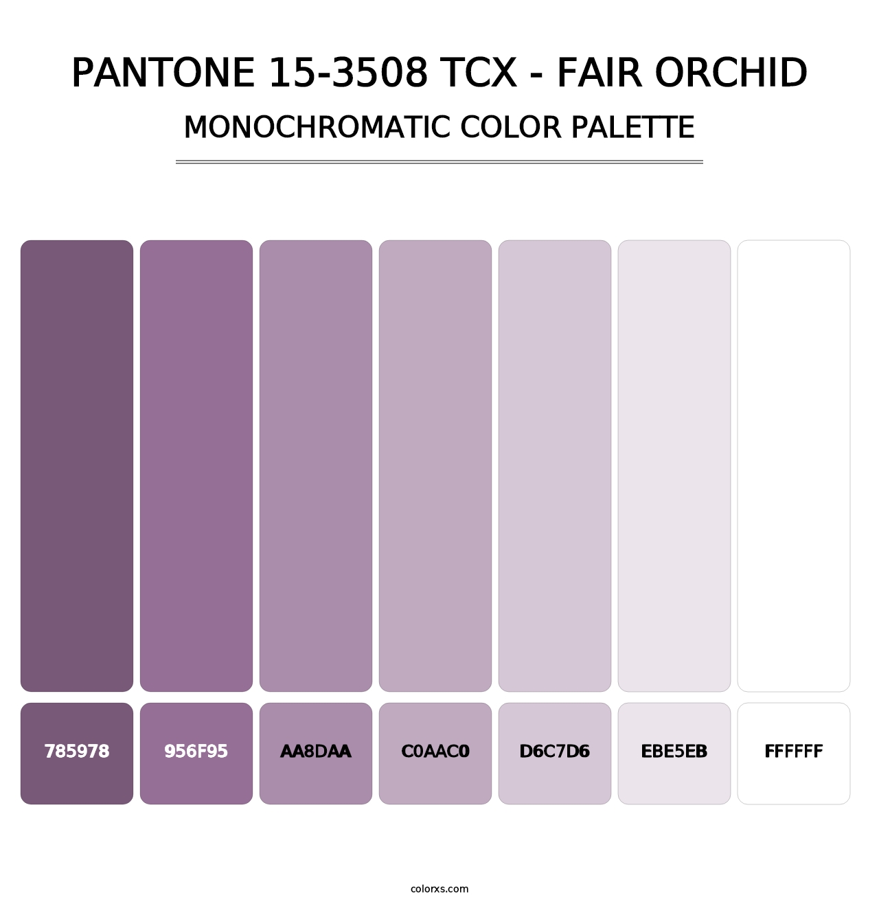 PANTONE 15-3508 TCX - Fair Orchid - Monochromatic Color Palette