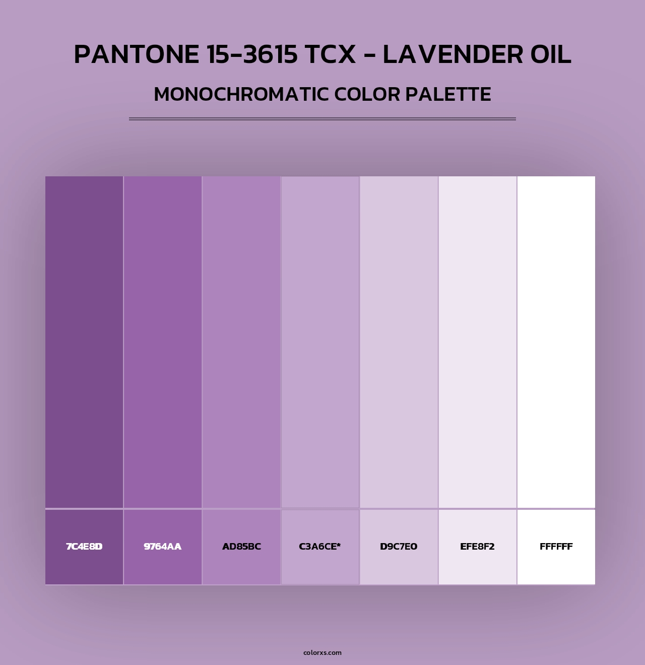 PANTONE 15-3615 TCX - Lavender Oil - Monochromatic Color Palette