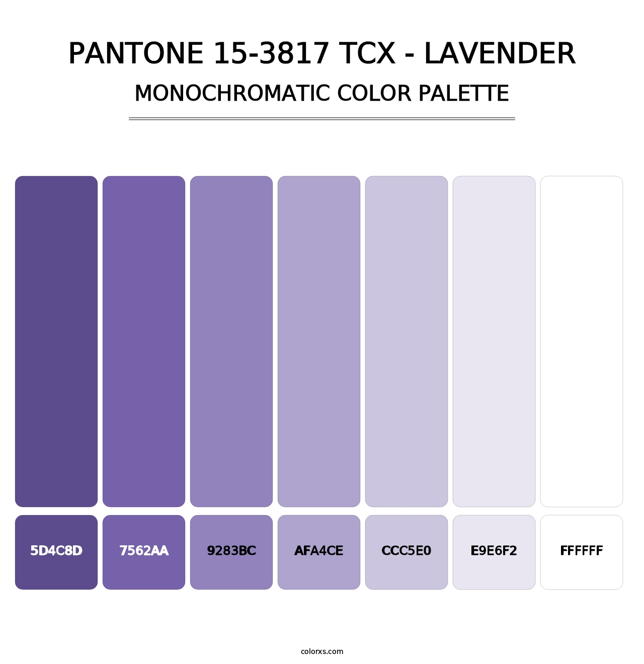 PANTONE 15-3817 TCX - Lavender - Monochromatic Color Palette