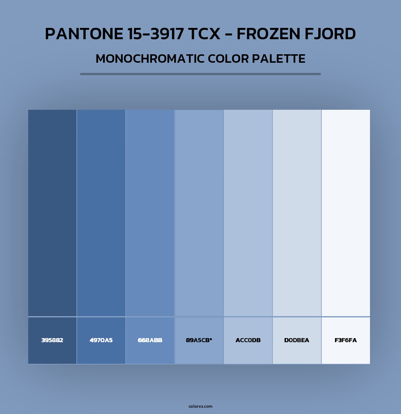 PANTONE 15-3917 TCX - Frozen Fjord - Monochromatic Color Palette