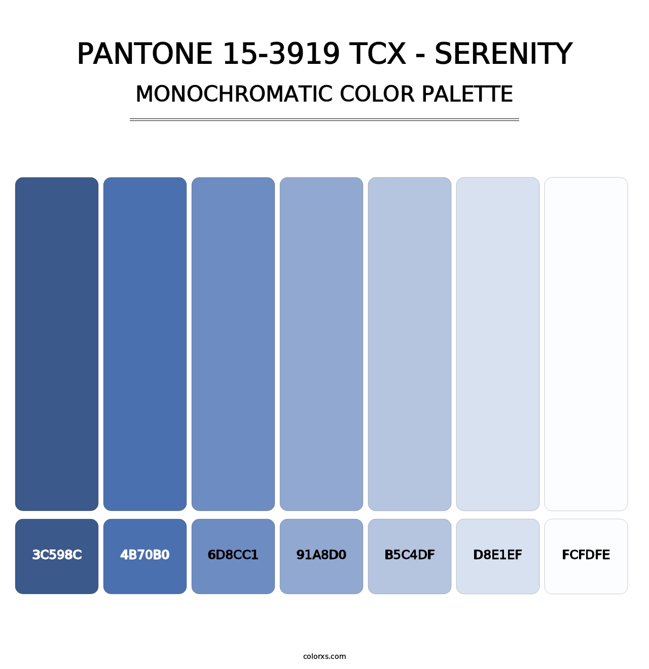 PANTONE 15-3919 TCX - Serenity - Monochromatic Color Palette