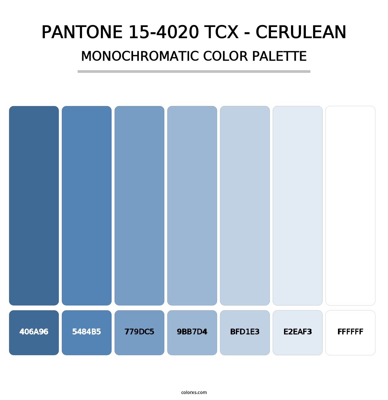 PANTONE 15-4020 TCX - Cerulean - Monochromatic Color Palette
