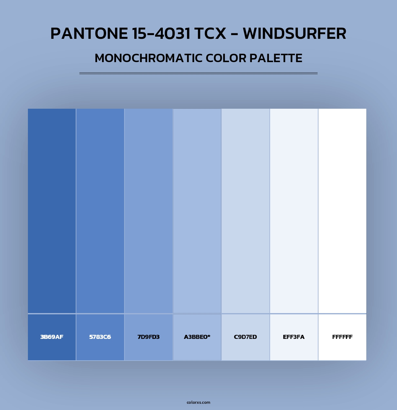 Pantone 15-4031 TCX - Windsurfer - Monochromatic Color Palette