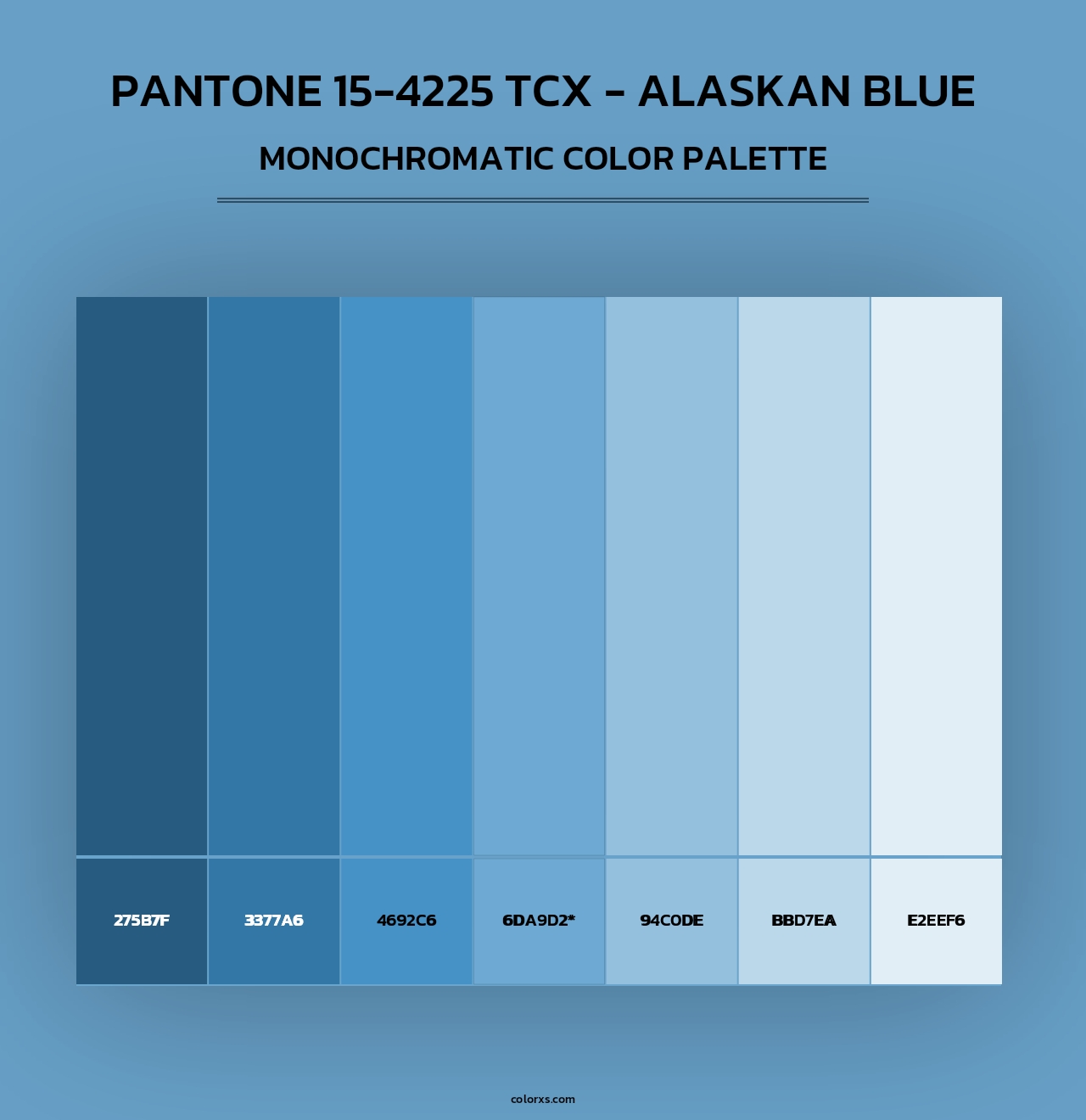 PANTONE 15-4225 TCX - Alaskan Blue - Monochromatic Color Palette