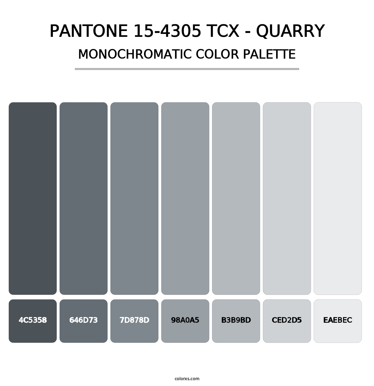 PANTONE 15-4305 TCX - Quarry - Monochromatic Color Palette