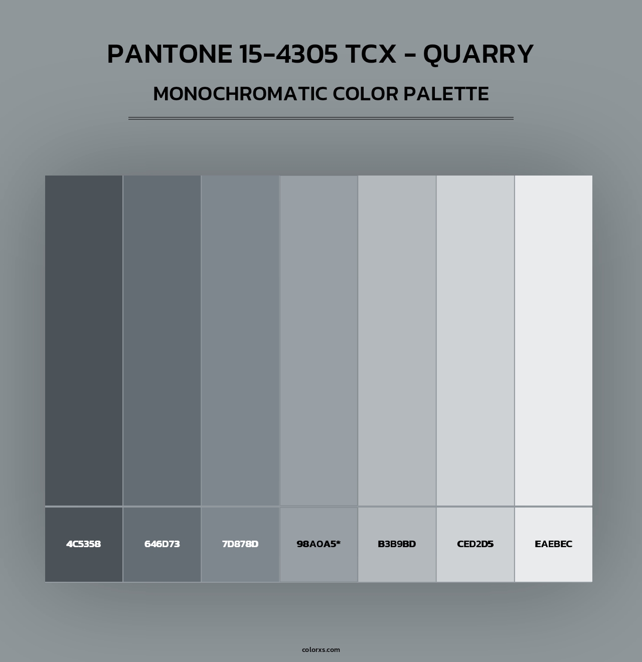 PANTONE 15-4305 TCX - Quarry - Monochromatic Color Palette