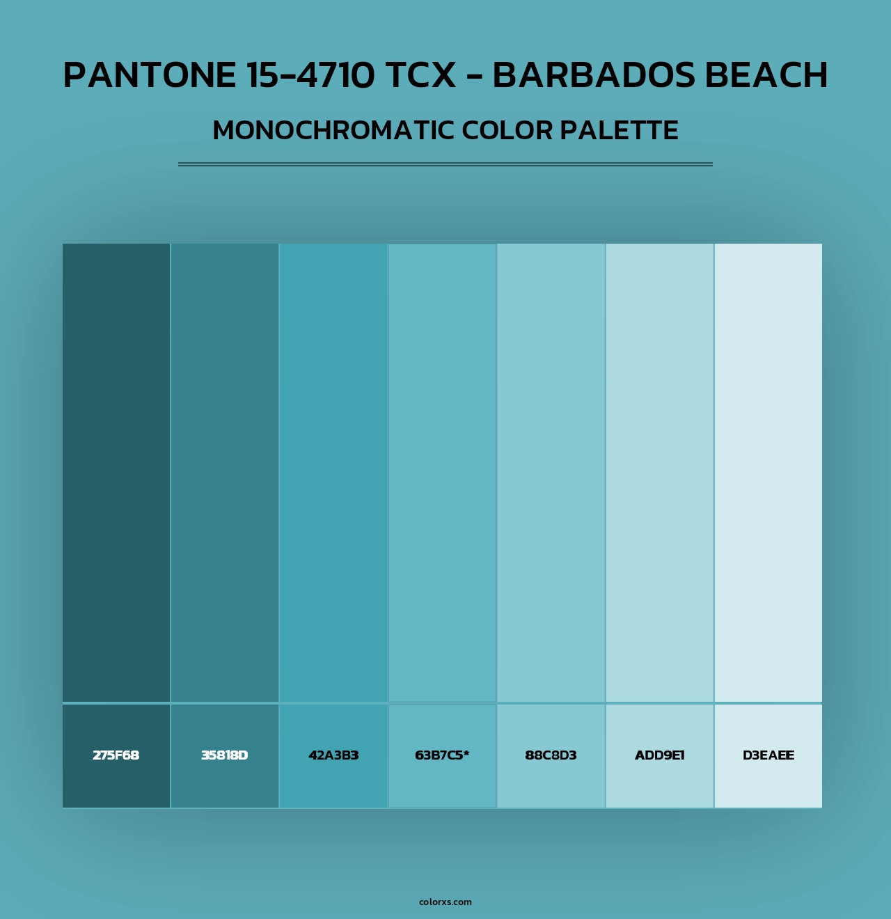 PANTONE 15-4710 TCX - Barbados Beach - Monochromatic Color Palette