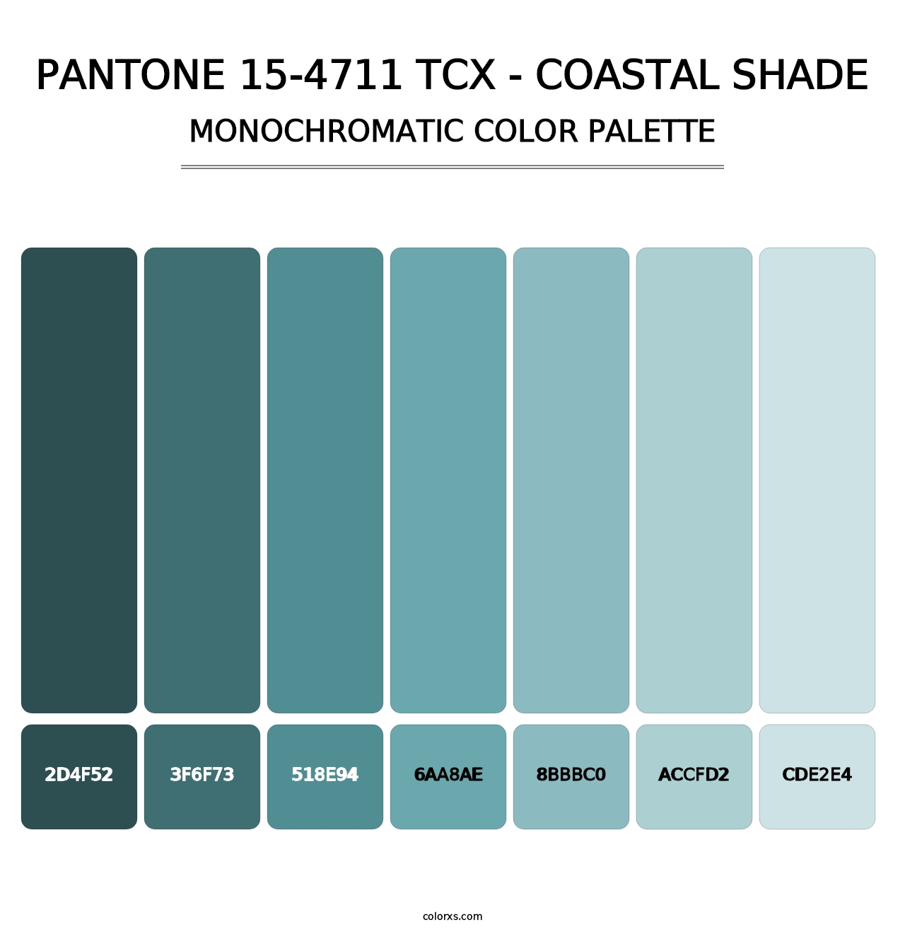 PANTONE 15-4711 TCX - Coastal Shade - Monochromatic Color Palette