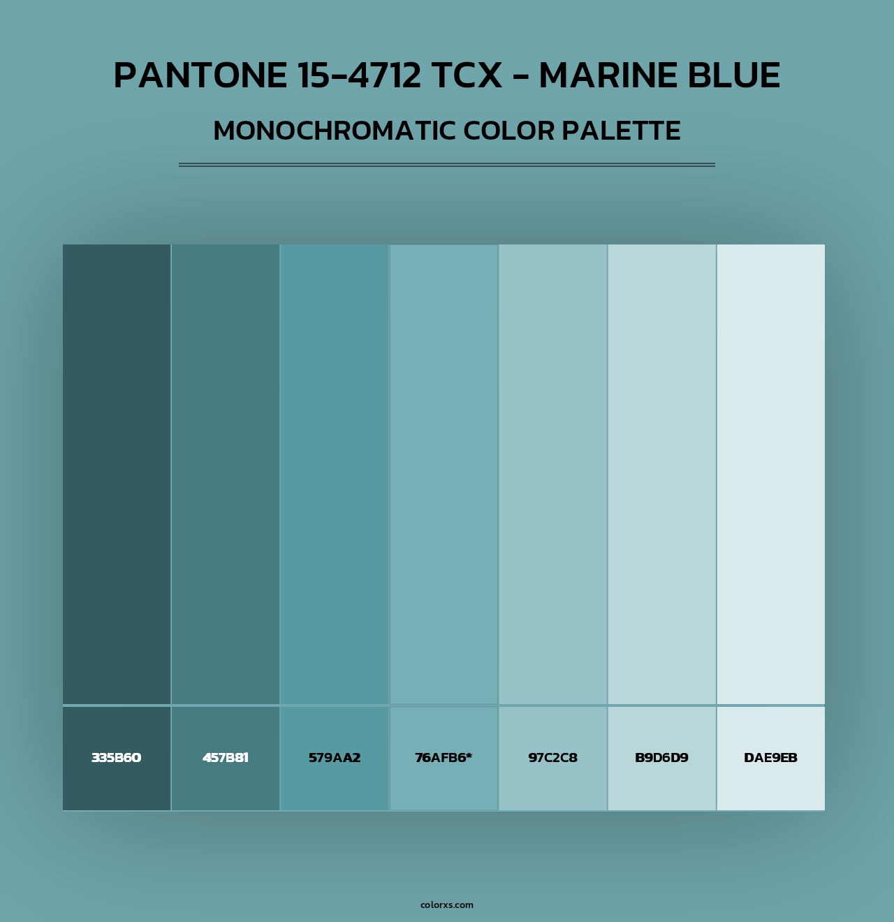 PANTONE 15-4712 TCX - Marine Blue - Monochromatic Color Palette