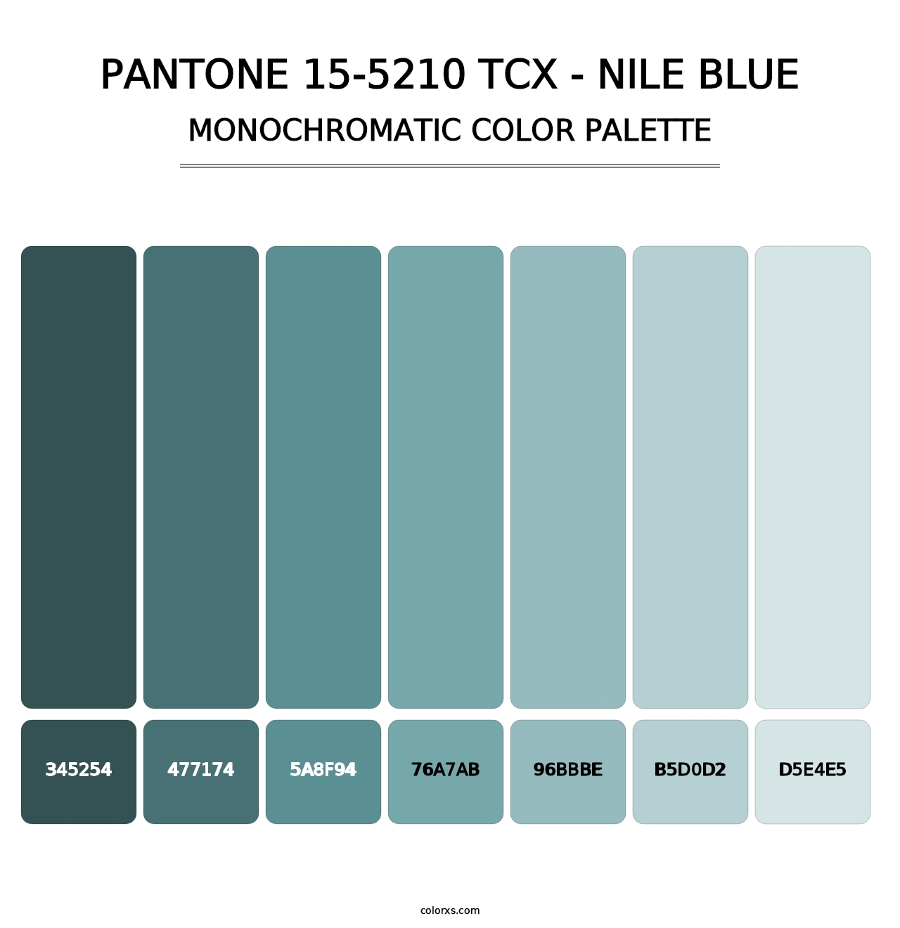 PANTONE 15-5210 TCX - Nile Blue - Monochromatic Color Palette