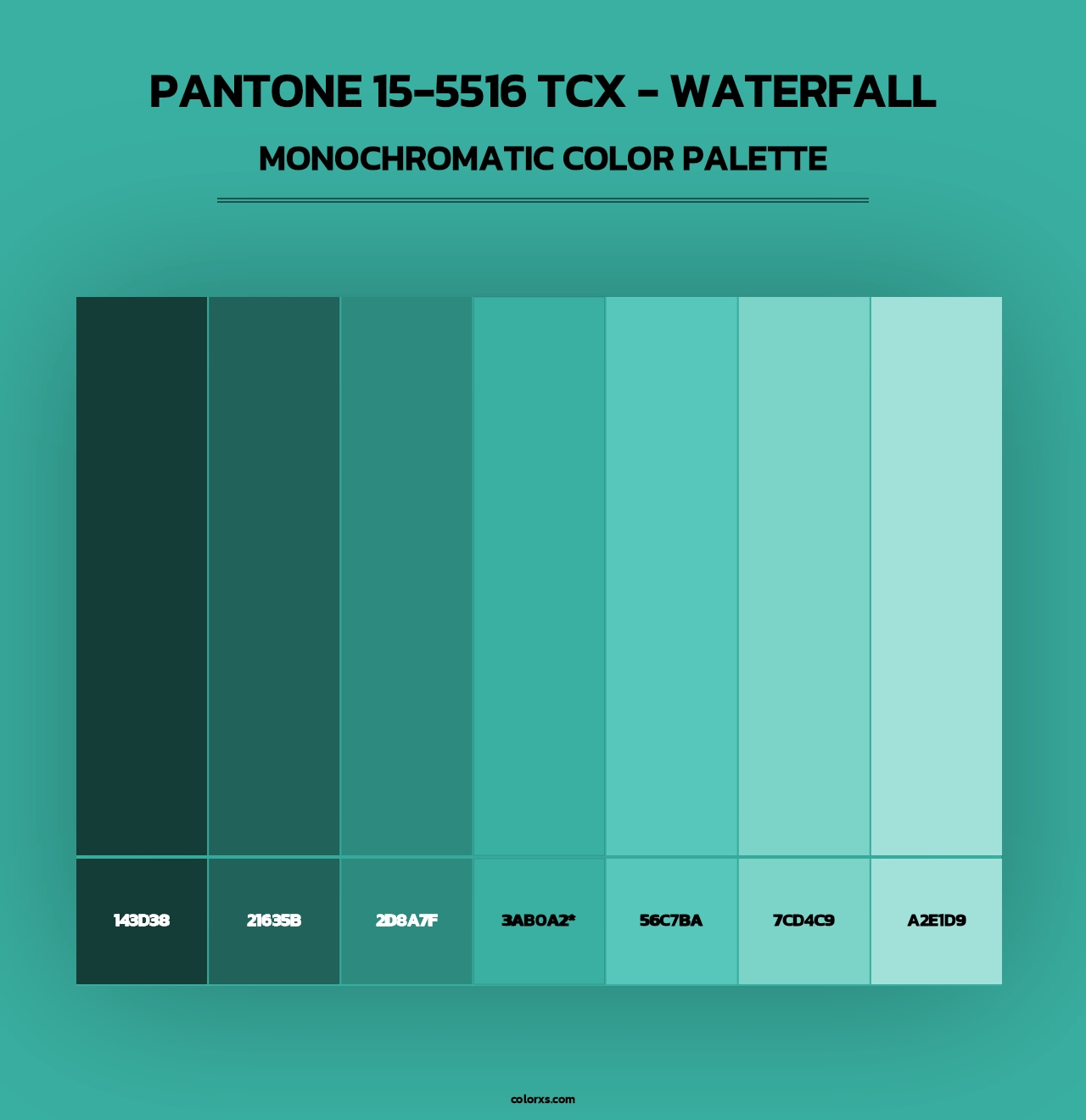 PANTONE 15-5516 TCX - Waterfall - Monochromatic Color Palette